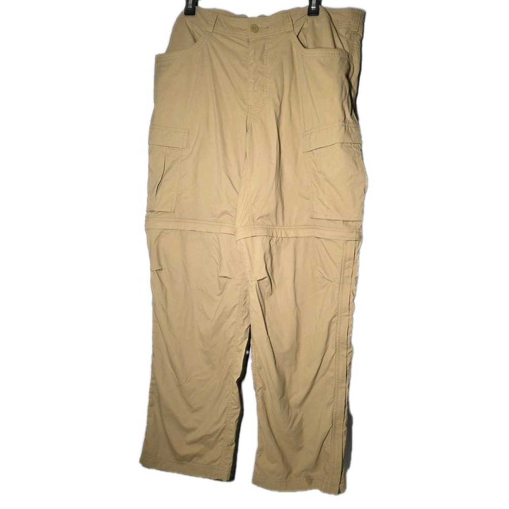 REI Pants Mens 40x32  Convertible Zip-Off Hiking Cargo Nylon Stretch Khaki‎